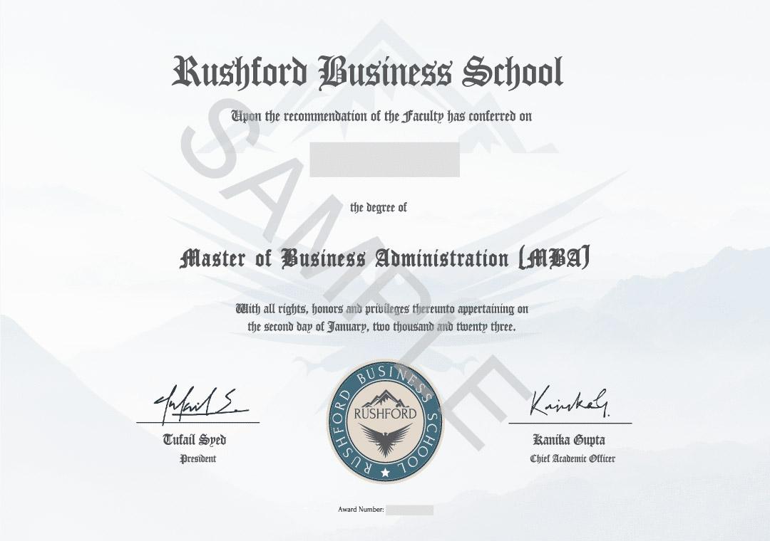Sample Degree Certificate